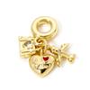 1 Stück Messing Reise Anhänger Charms Perlen Für Armband Halskette Schmuckherstellung 18 Karat Echtsilber Vergoldet Herz Flugzeug Emaille Anhänger