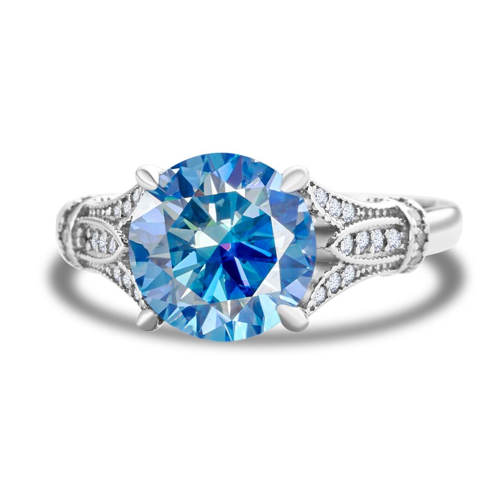 Luxuriöser 3 Karat 9 mm Solitär Moissanit Ring 925 Sterlingsilber Verlobungs- Eheringe für Damen Schmuck mit Zertifikat