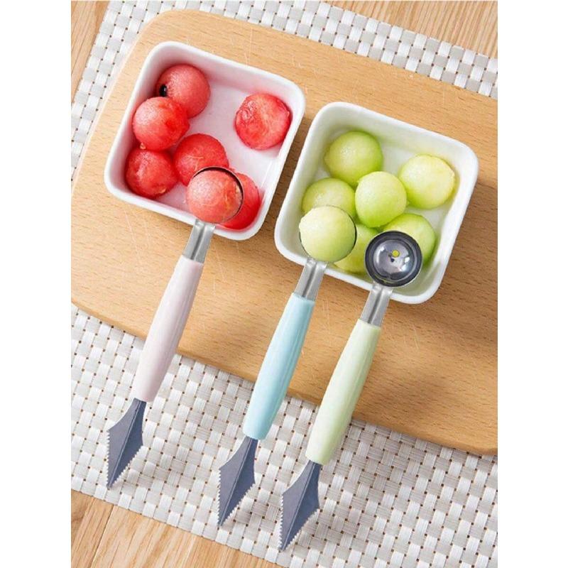 Stainless Steel Melon Scoop, Modern Double Head Melon Baller for Kitchen One-size розовый