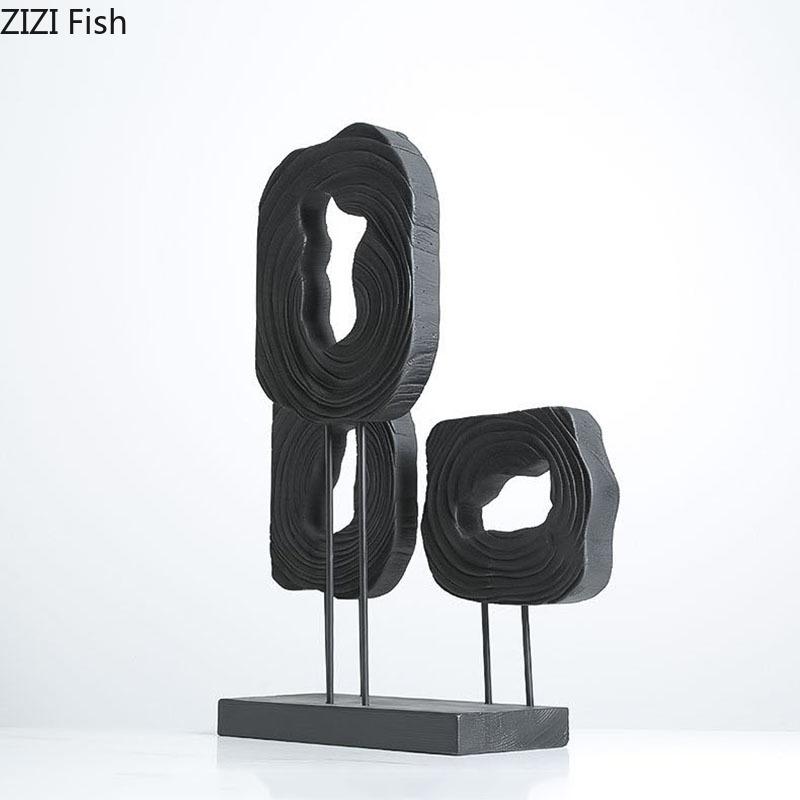 Abstract Triangle Statue Hollow Out Artwork Ornaments Desk Decoration Creative Wood Sculpture Crafts Room Aesthetic Decor