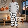 Men's Halloween Pajama Set with Raglan Long Sleeve Top, Pockets and Elastic Waist Pants - Loose Fit 2-Piece Sleepwear