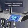 Household Bathroom Constant Temperature Digital Display Shower Booster Rain Shower Copper Shower Head Set