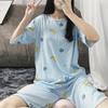 Summer New Pajamas Women's Playful Age-reducing Casual Short-sleeved Cropped Pants Loungewear Suit Can Be Worn Outside
