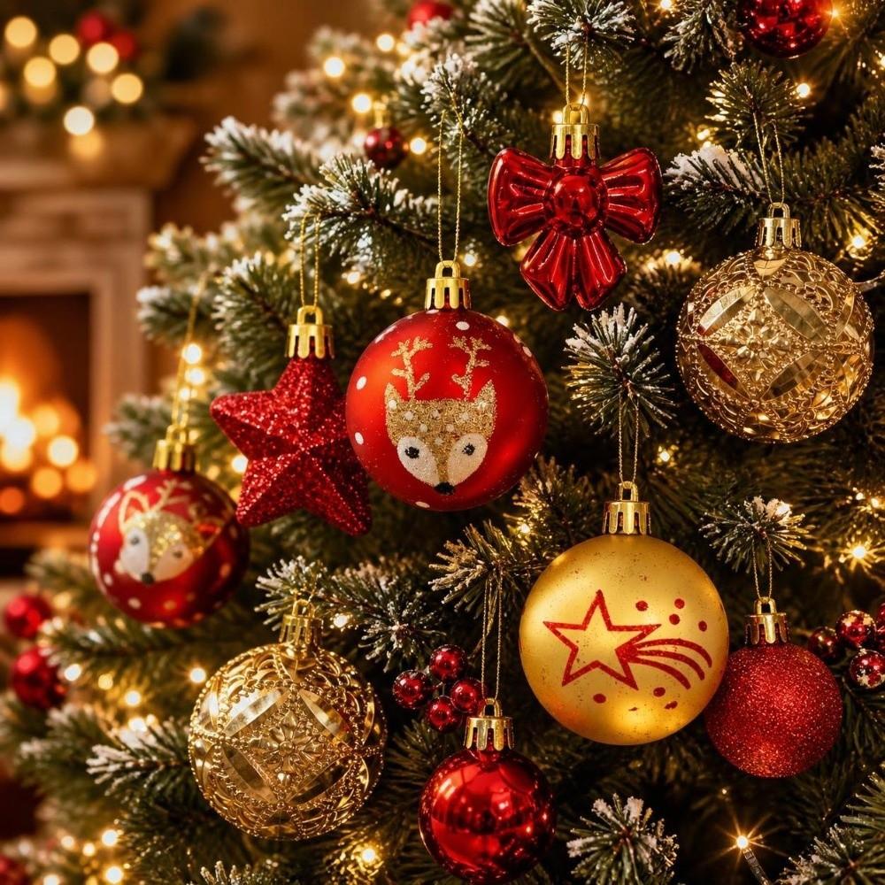 35Pcs/Set 6CM Christmas Ball Creative Xmas Baubles Christmas Pendant Decorations  Scene Supplies