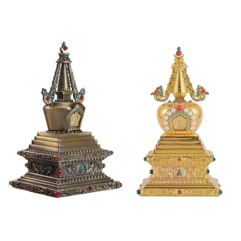Alloy Tibetan Stupa,Tibetan Buddhist Decorations Religious Altar Ornament Collections