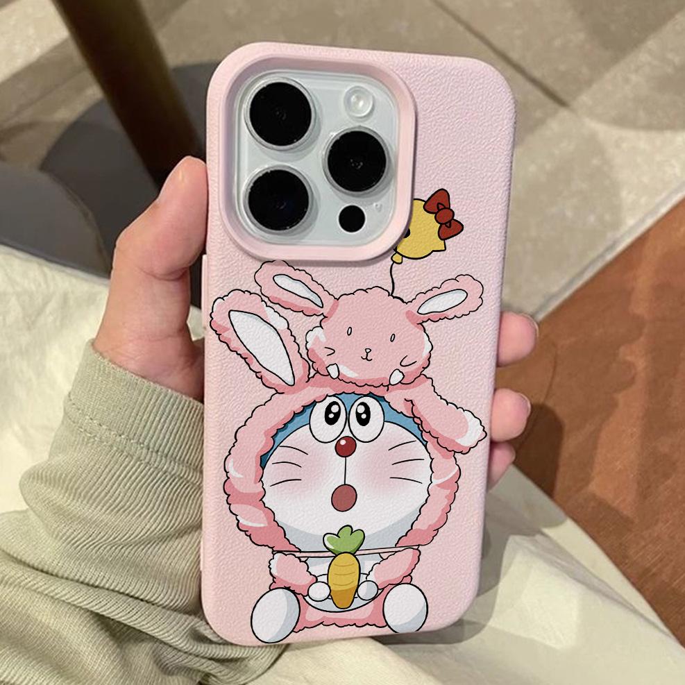 Cartoon D-Doraemons Lichee Leather Pattern Phone Case For Samsung S26 S25 S24 S23 S22 S21 S20 S10 Plus FE Ultra 4G 5G Shockproof