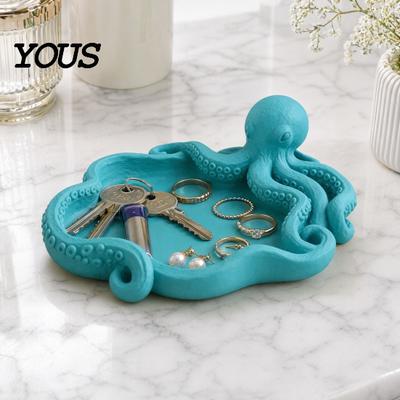 Stationery Organizer Tray Octopus Storage Tray, 3D Printing Molding, with Tentacle Industrial Style Home Decor Groove Integrated for Keys Jewelry