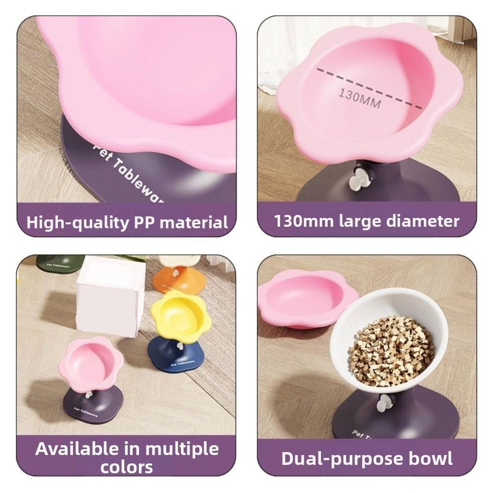 Cartoon Pet High Footed Bowl Adjustable Height Angle Elevated Pet Feeder Bowl  Dog Accessories