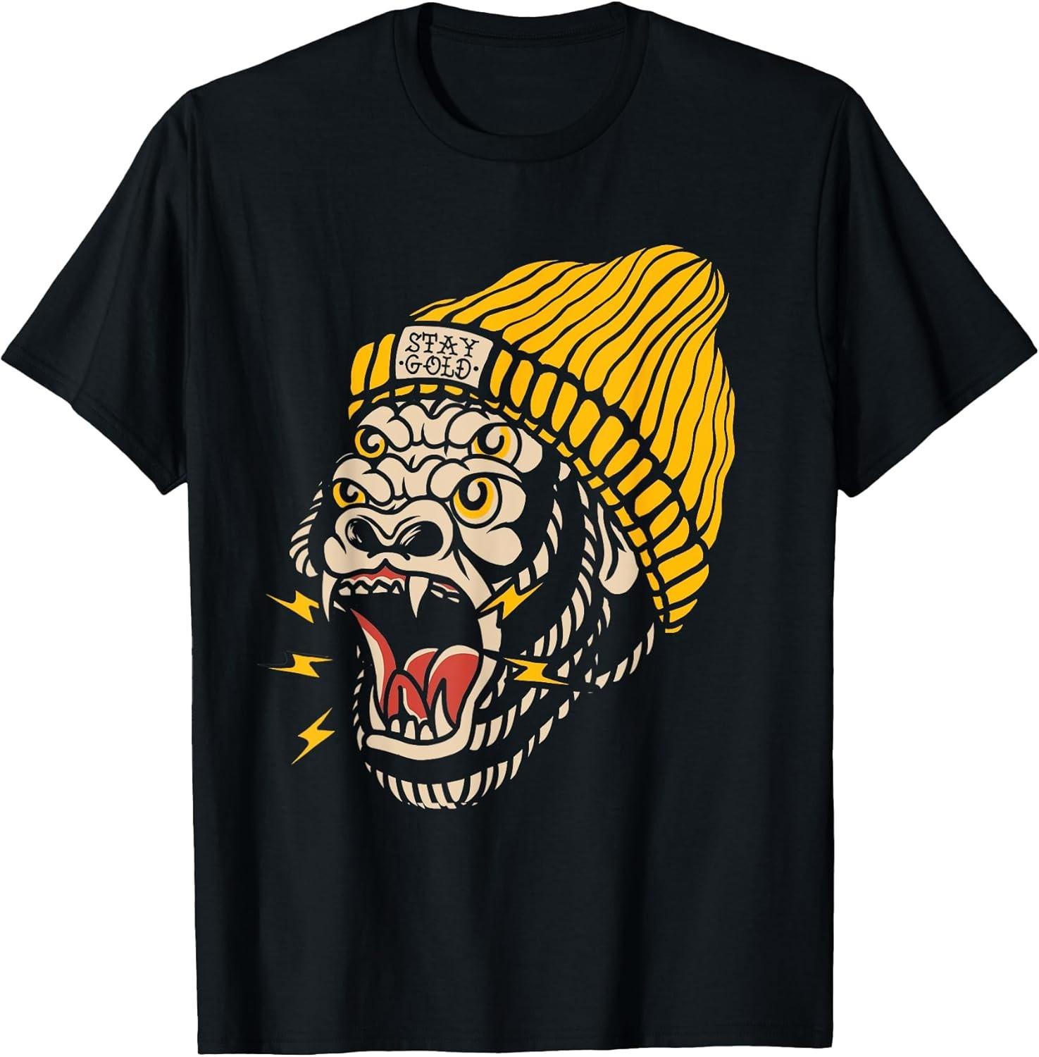 Gorilla Inked Flash Tattoo Old School Ink Addict Funny Tee S-3XL - MADE IN USA S разноцветный