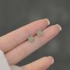 Imitation Hetian Jade Stud Earrings Women's Ear Hole Earrings Niche Design Sense Yang Green Small Earrings New Explosion
