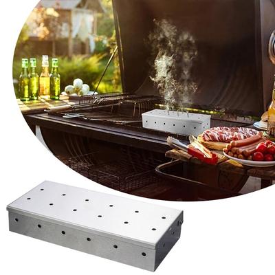 Barbecue Stainless Steel Smoker Box BBQ Smoker Box For Gas Grill or Charcoal Grill