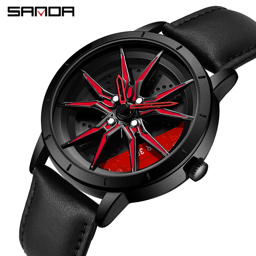 Sanda Meilleure Vente 1088 Montre pour Adolescent: Personnalisé, Cadran Rotatif 3D, Tendance, Quartz Étanche.