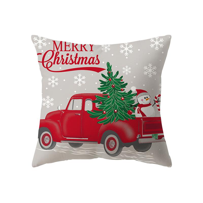 Merry Christmas Tree Decoration Printed Pattern Cushion Cover Home Living Room Sofa Decoration Polyester Pillow Pillow Cover