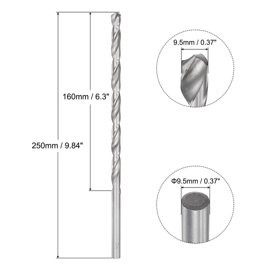 200/250/300mm Twist Drill Bits 6.2/7/8/9/10/11/12/13/14/15/16mm High-Speed Steel Extra Long Drill Bit