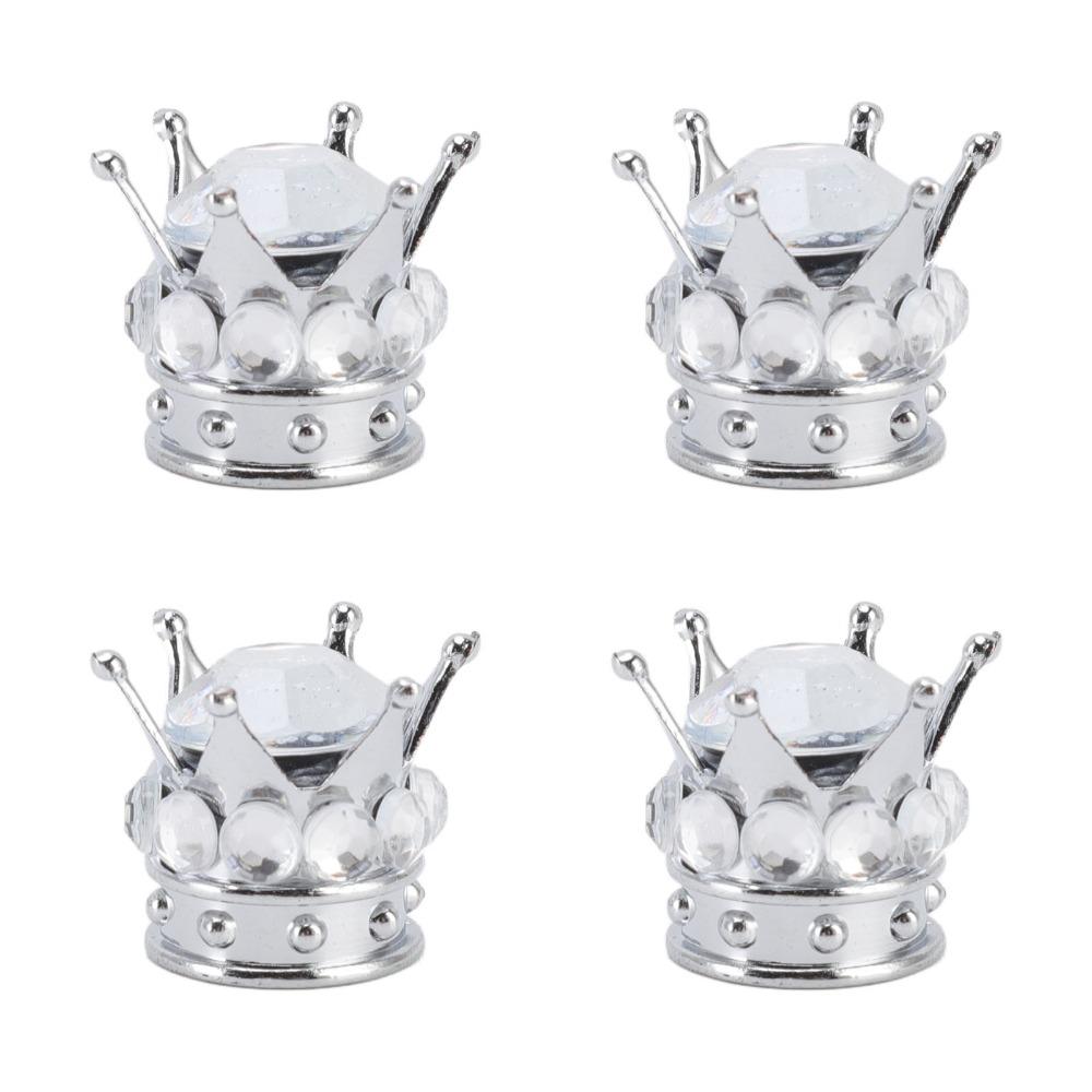 4PCS Crown Diamond Vehicle Car Tire Caps Covers Car Wheel Tire Valve Caps  Cars,Trucks,Bicycles