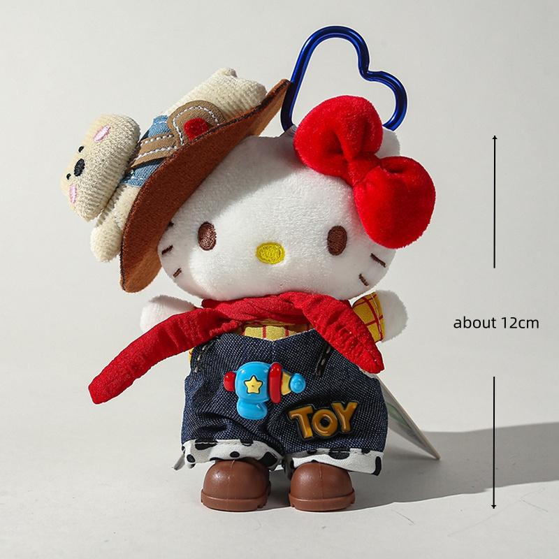Hello Kitty Sanrio Keychain Kawaii Girl Cartoon Plush Toy Backpack Pendant Bag Car Decoration Children'S Holiday Gift