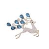 Blue Faux Crystal Deer Brooch - Elegant High-End Suit Accessory Anti-Exposure Pin