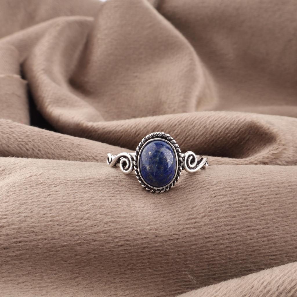 Lapis Lazuli Ring Håndlaget Smykke, 925 Massivt Sterlingsølv Ring Designer Edelstensmykke Gave Til Mor
