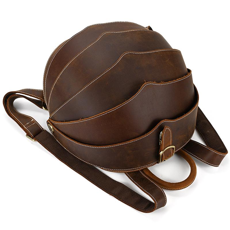 Handmade vintage leather backpack unique design beetles style bagpacks men women unisex fashion backpacks 2026 summer new