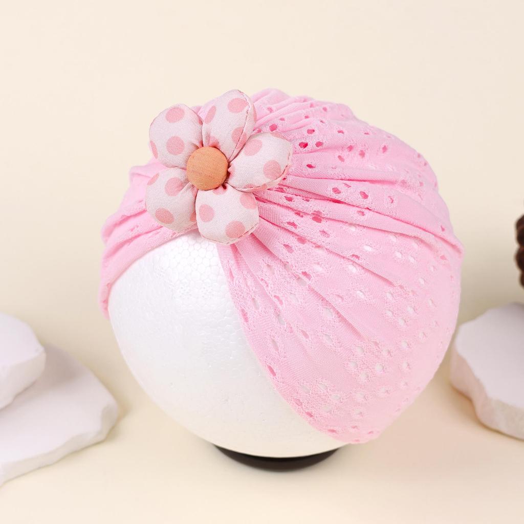 European Baby Breathable Soft Flower Hollow Hat