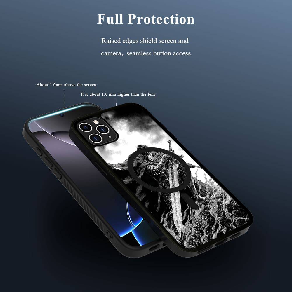 Berserk Guts Gorące Etui na Telefon Anime Dla iPhone 13 14 15 11 12 16 17 Pro Max Plus Dla Magsafe Magnetyczna Obudowa