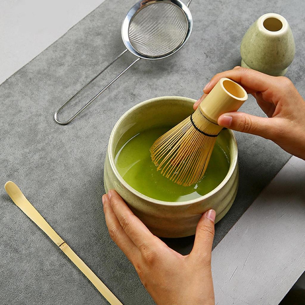 Matcha Whisk Set Handheld Matcha Starter Kit Comfortable Use Japanese Tea Making Aid for Dormitory Kitchen Shop Apartment