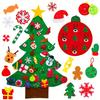51pcs DIY Felt Christmas Tree Set Plus Tic-Tac-Toe Games Wall Hanging Decorations Felt Craft Kits for Xmas Party Favors