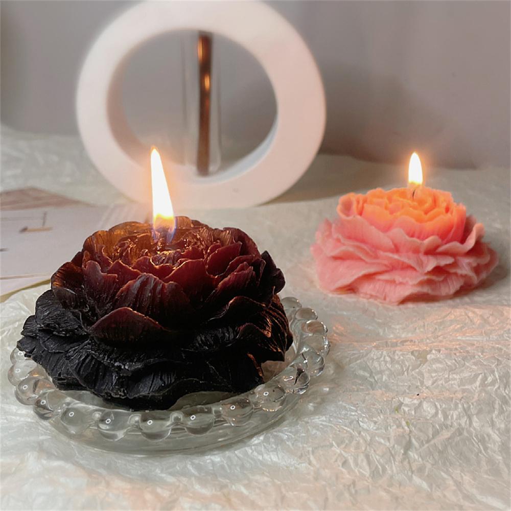 Large Peony Flower Silicone Candle Mold DIY Handmade 3D Rose Candle Soap Plaster Resin Cake Baking Tool Home Decoration Gift