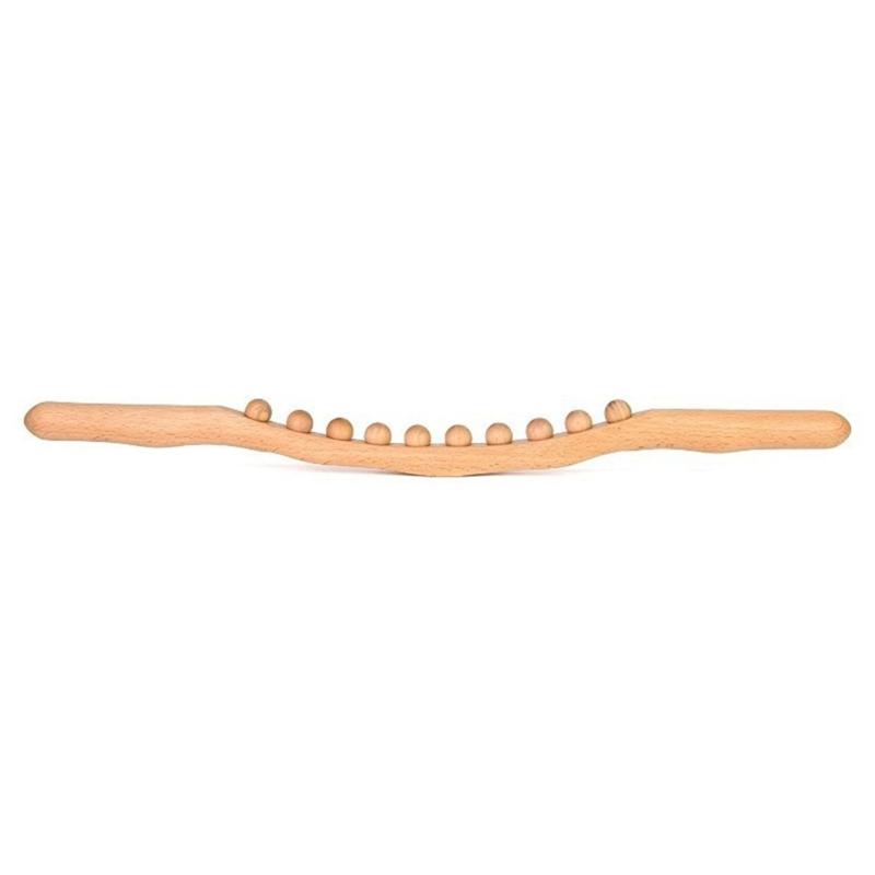 Portable Full Body Massager Wood Massage Roller Stick for Deep Tissue Massage and Body Sculpting with 8/10 Beads