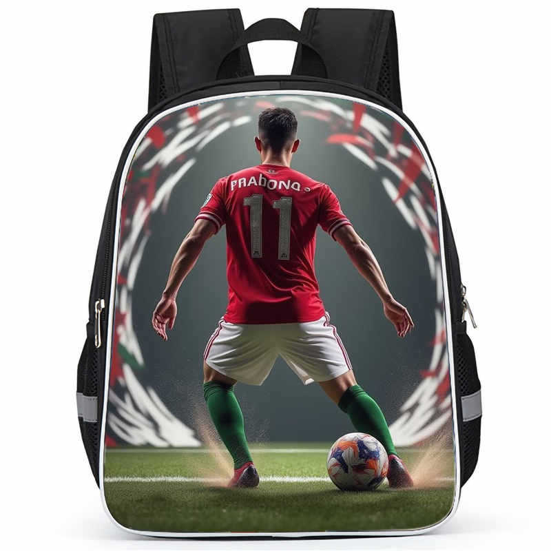 Cr7 Rucksack Hochauflösender Druck Große Kapazität Multifunktion Reißverschluss Oxford Rückenschutz Leichter Rucksack