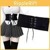 Elegant Black Sweet And Spicy Waist Cincher Belt For Women With Adjustable Ties