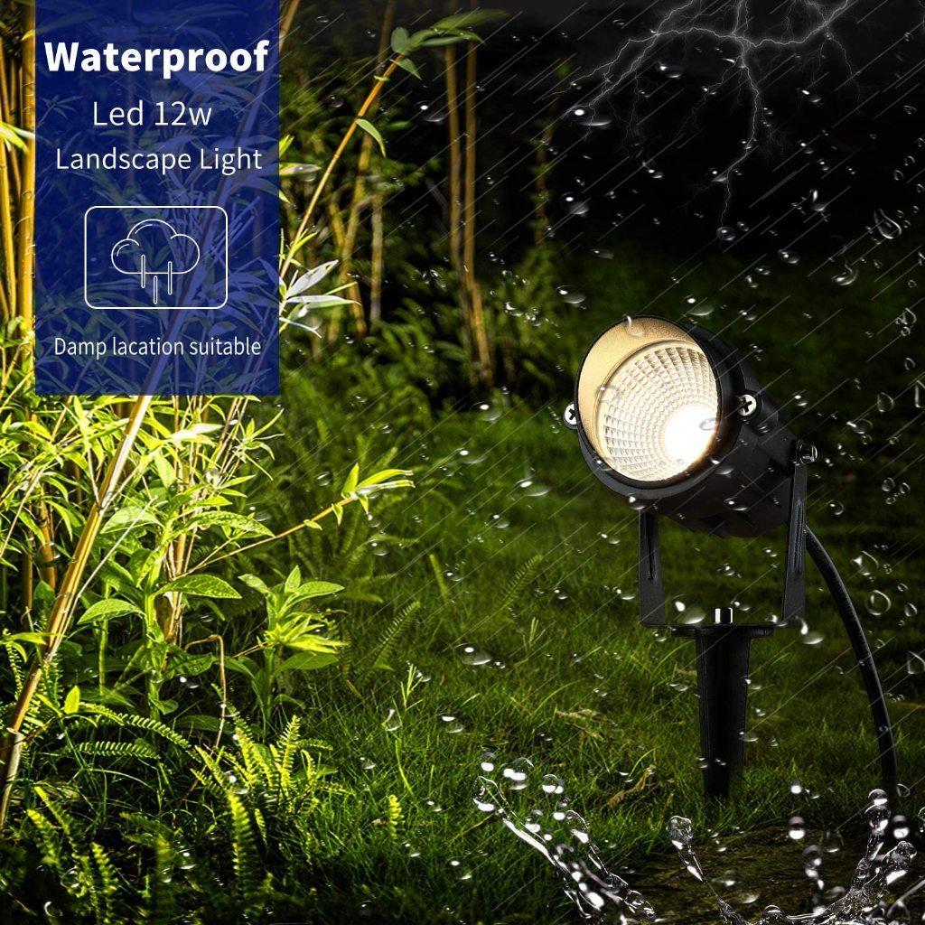 12W 3000K Niedervolt-Gartenleuchten LED Warmweiß Außenbeleuchtung Wasserdichter Außenbereich Gartenweg Strahler