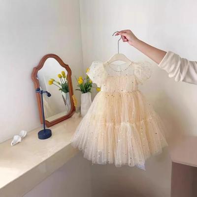 2024 Frühling/Sommer Mädchen Prinzessin Puff Mesh Kleid