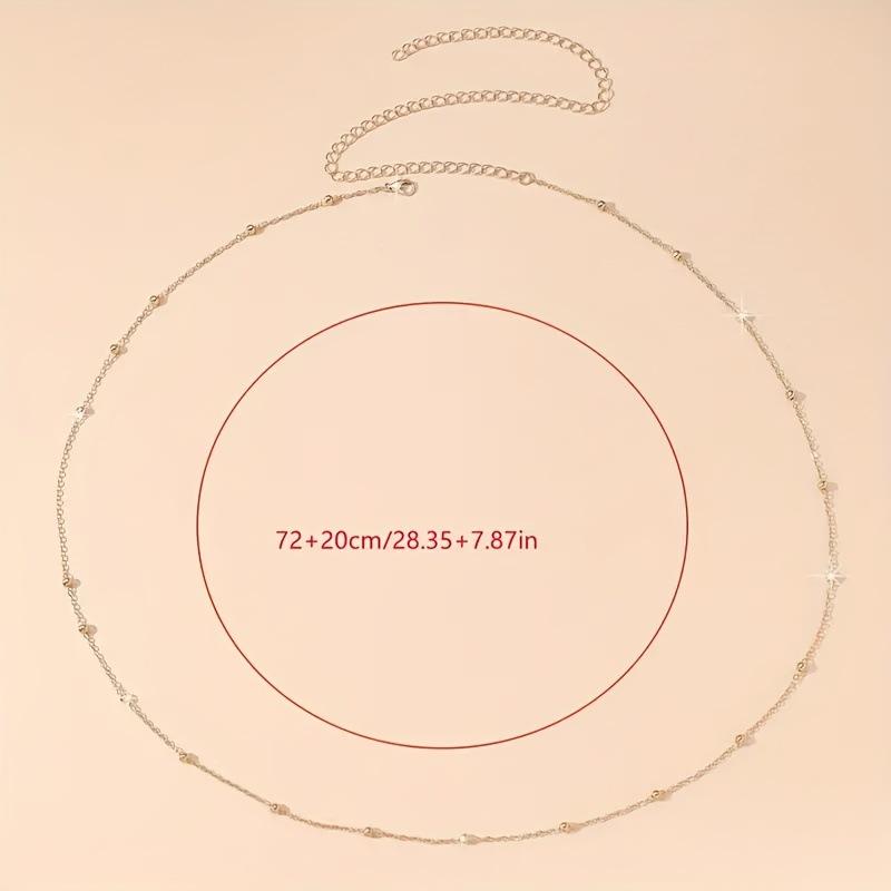 Accessories, fashion street photography versatile peach heart body chain women, simple round bead chain waist chain