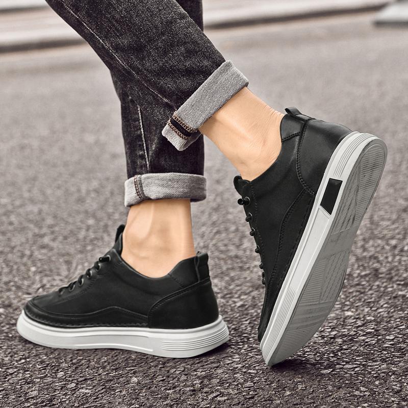 Fashion Men's Fashion Hand Stitching Business Casual Shoes Quality  Leather Handmade Oxfords Shoes Internal Height Increasing 6cm Shoes