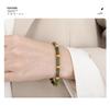 Niche Design Elegant Ancient-Style Gold-Plated Natural Stone Titanium Steel Bracelet for Women