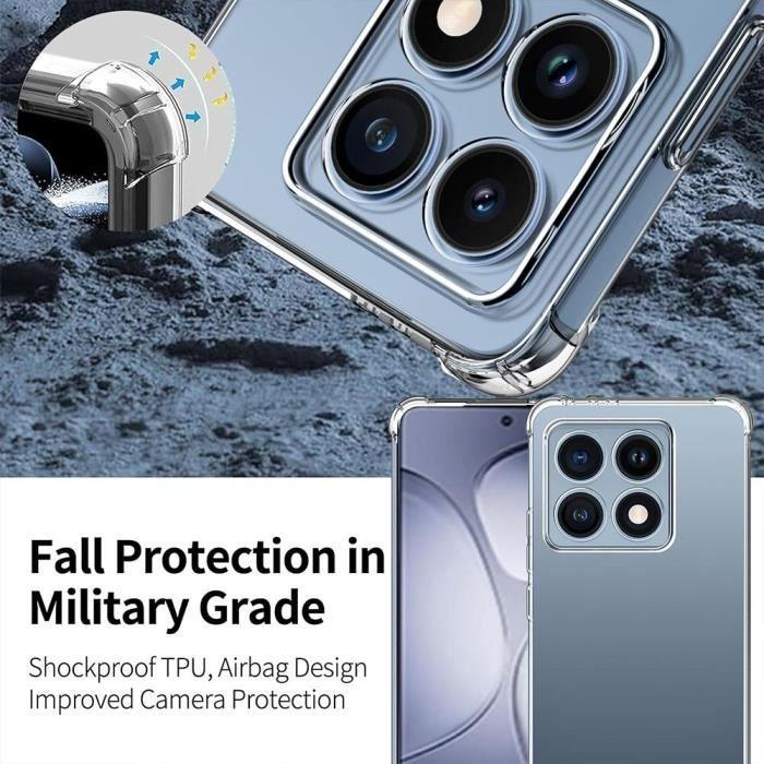 Case for Xiaomi 14T - Transparent Shockproof Silicone Protection + 2 Tempered Glasses