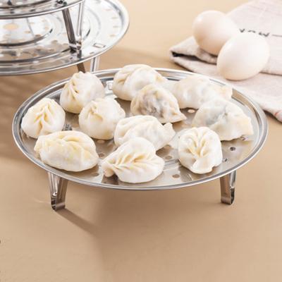 Runder Dampfgarer-Ständer aus Edelstahl mit abnehmbarem V-förmigem Ständer zum Garen im Dampfgarer, stapelbar, für Gemüse, Knödel, Fisch, Meeresfrüchte, vielseitig einsetzbar