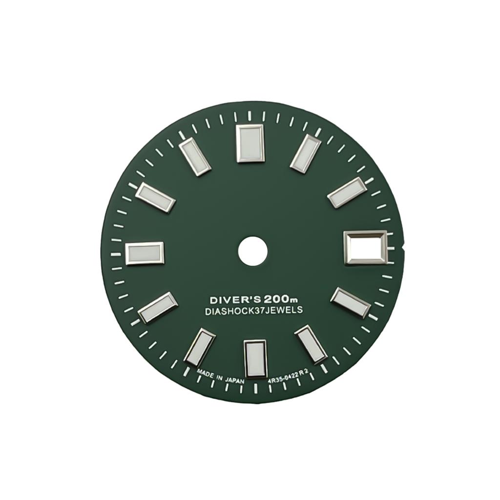 Neues NH35 Zifferblatt/NH34 Zifferblatt S Logo 28,5mm Grün Leuchtend Einzeldatum Mechanisches Zifferblatt für Seiko Modifikations Teile
