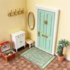 4Pcs Doll Accessories Miniature Weaving Rug 1:12 Scale Dollhouse Carpet Playing House Decor Floor Coverings Floral Pattern Mat
