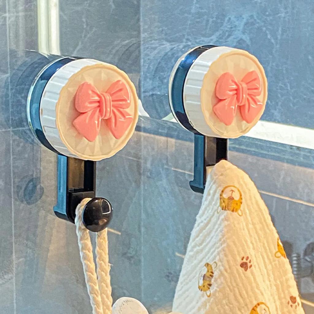 1 Saugnapfhaken mit Schleife, bohrfrei, starke Haftung, Bademantelhandtuch-Badezimmerhaken, Schlüsselhalter für die Verandawand, Universalhaken