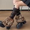 New Winter Warm Leopard Print Leg Warmer for Women Vintage Y2K Subculture Personality Long Sock Fashion Spicy Girl Boot Covers