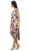 Bimba Women's Newspaper Print Asymmetrical Shift Dress Short Sleeve Boat