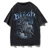 Black Source  ANIME MANGA VINTAGE WASH UNISEX TSHIRT  Octopus Men Harajuku TShirt Japanese Style