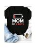 MAMA VON JUNGEN Recharge Print Wounisex T-Shirt Kurzarm O-Ausschnitt Locker Wounisex T-Shirt Damen Mode T-Shirt Oberteile Camisetas Mujer