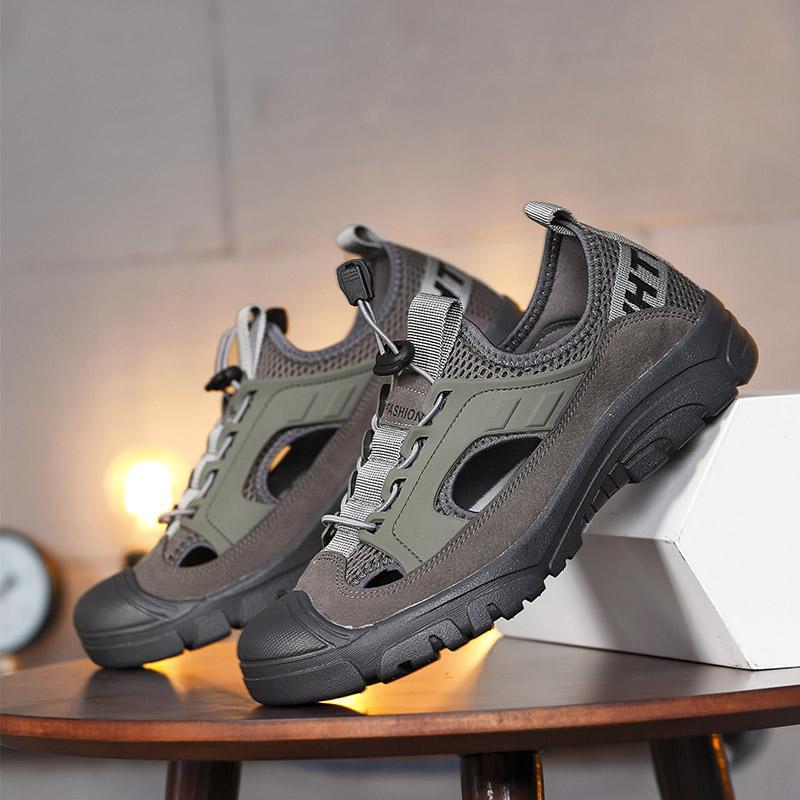 Summer Beach Sandals Men Wading Shoes Mesh Breathable Non-slip Men's Sports Sandals Outdoor Anticollision Hiking Shoes For Man