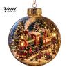 Shatterproof Plastic Spheres Glowing Christmas Story Ornament, Mini Holiday Scene In Ball, Light Up Decorative Ornaments for Home Clear Ball Xmas Tree