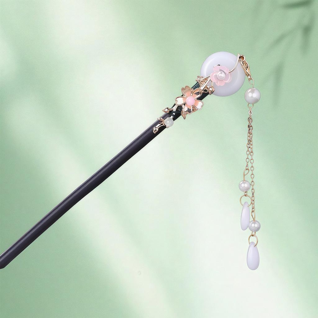 Exquisite Flower Tassel Wooden Hairpin Retro Chinese Style Handmade Floral Hair Stick Vintage Girls Women Hanfu Hair Accessories