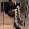 Damen Sexy Netzstrumpfhose Strümpfe Strumpfhose Schleifen Transparent Gothic Party Club Weiß Schwarz Damen Netzsocken Dessous