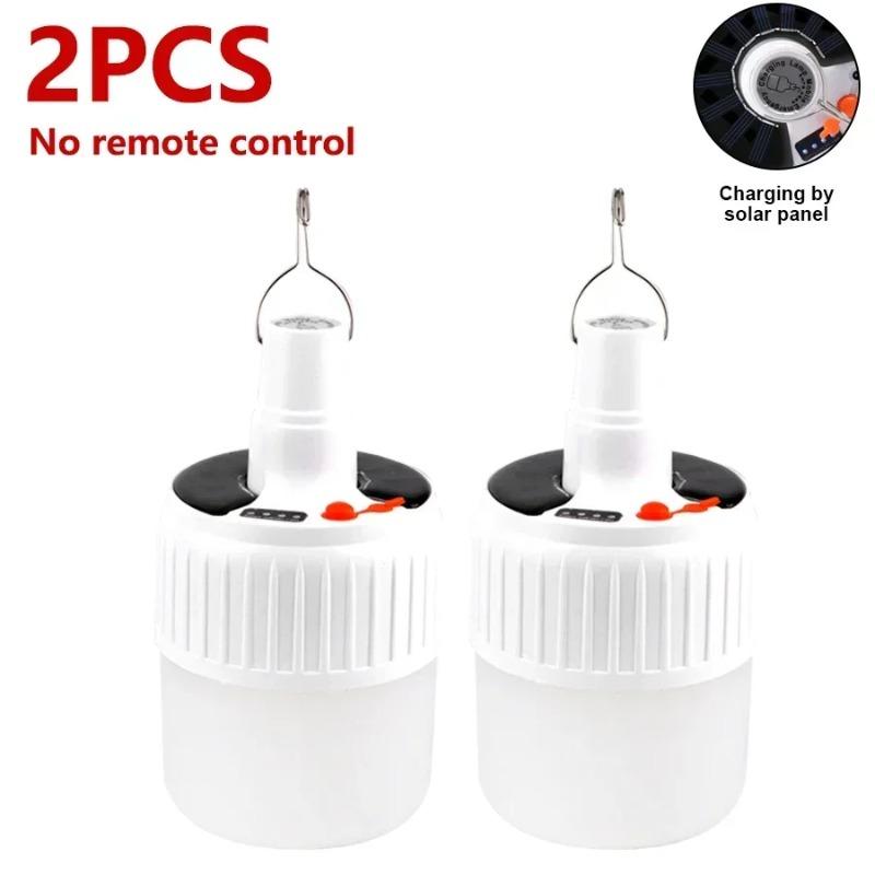 Solar Light Bulb 300W Camping Solar LED Light USB Rechargeable 5Lighting Modes Tent Hanging Bulb for Outdoor Hiking Emergency